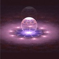 FRACTAL ART DESIGN GREETING CARD Night Moon Landing